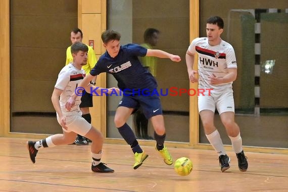 Futsal-Kreismeisterschaften Sinsheim A-Junioren in der Kraichgauhalle in Gemmingen - VFB Eppingen vs JSG Helmstadt/Neckarbischofsheim/Reichartshausen (© Siegfried Lörz)