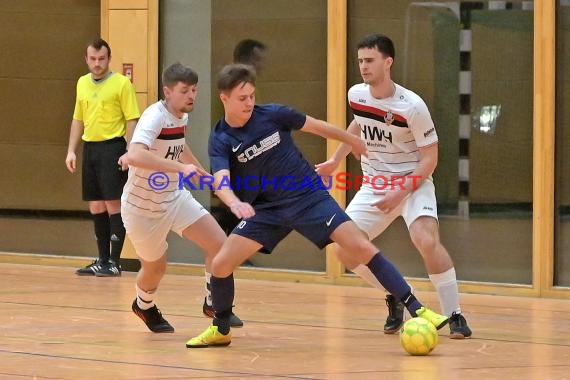 Futsal-Kreismeisterschaften Sinsheim A-Junioren in der Kraichgauhalle in Gemmingen - VFB Eppingen vs JSG Helmstadt/Neckarbischofsheim/Reichartshausen (© Siegfried Lörz)