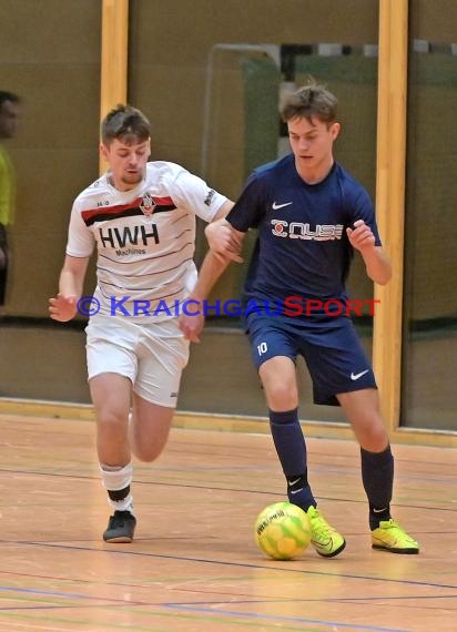 Futsal-Kreismeisterschaften Sinsheim A-Junioren in der Kraichgauhalle in Gemmingen - VFB Eppingen vs JSG Helmstadt/Neckarbischofsheim/Reichartshausen (© Siegfried Lörz)