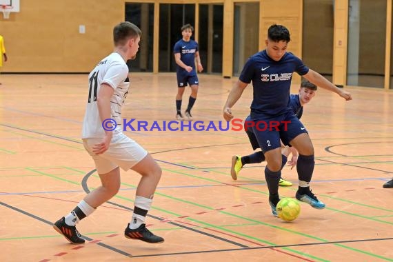 Futsal-Kreismeisterschaften Sinsheim A-Junioren in der Kraichgauhalle in Gemmingen - VFB Eppingen vs JSG Helmstadt/Neckarbischofsheim/Reichartshausen (© Siegfried Lörz)