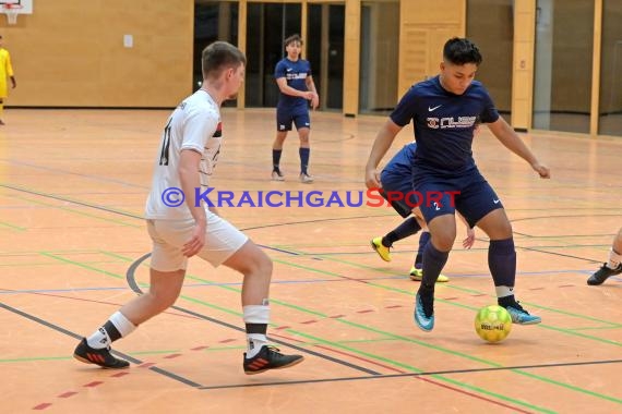 Futsal-Kreismeisterschaften Sinsheim A-Junioren in der Kraichgauhalle in Gemmingen - VFB Eppingen vs JSG Helmstadt/Neckarbischofsheim/Reichartshausen (© Siegfried Lörz)