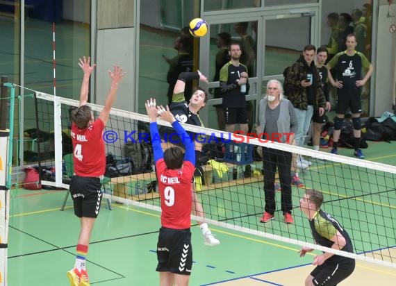 2022/23 Volleyball Herren Oberliga SG Helmstadt/Sinsheim vs VC Weil (© Siegfried Lörz)