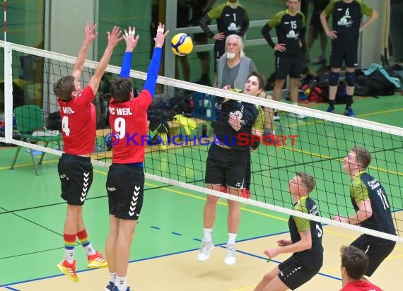 2022/23 Volleyball Herren Oberliga SG Helmstadt/Sinsheim vs VC Weil (© Siegfried Lörz)