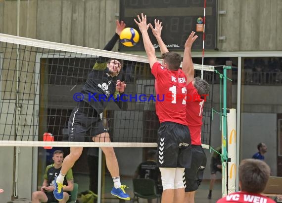 2022/23 Volleyball Herren Oberliga SG Helmstadt/Sinsheim vs VC Weil (© Siegfried Lörz)