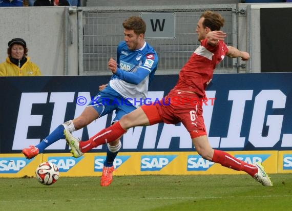 1. Fußball Bundesliga TSG 1899 Hoffenheim -VfB Stuttgart in der Wirsol Rhein Neckar Arena Sinsheim 14.02.2015  (© Fotostand / Loerz)