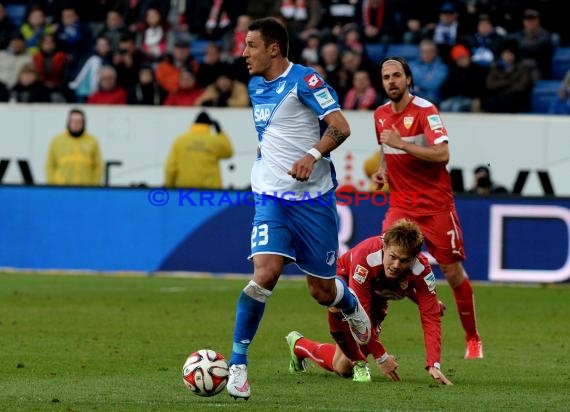 1. Fußball Bundesliga TSG 1899 Hoffenheim -VfB Stuttgart in der Wirsol Rhein Neckar Arena Sinsheim 14.02.2015  (© Fotostand / Loerz)