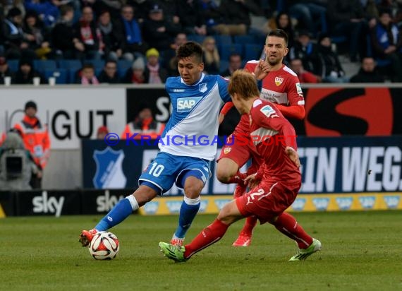 1. Fußball Bundesliga TSG 1899 Hoffenheim -VfB Stuttgart in der Wirsol Rhein Neckar Arena Sinsheim 14.02.2015  (© Fotostand / Loerz)